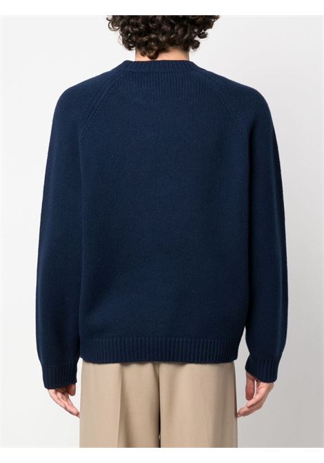 navy blue wool Target logo-embroidered jumper  KENZO | FD65PU4103BC77