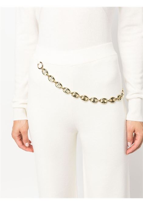 ecru wool and cashmere knitted trousers featuring gold-tone chainmail  RABANNE | 23AMPA278ML0239P104
